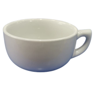 Taza de loza redonda de 16 oz blanco