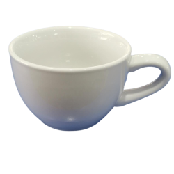 Taza de loza redonda de 8 oz blanco