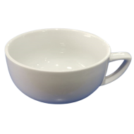 Taza de loza redonda de 12 oz blanco