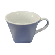 Taza de loza redonda base cuadrada blanca 8 onz