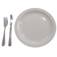 Plato de loza redondo blanco 10 5/8" blanco