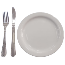 Plato de loza redondo blanco 7.5" blanco