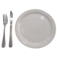 Plato de loza redondo blanco 9" blanco