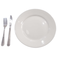 Plato de loza redondo blanco Orilla ancha 10 5/8" blanco (26.4 cm)