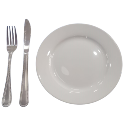 Plato de loza redondo blanco orilla ancha 7.5" blanco (19.05 cm)