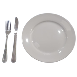 Plato de loza redondo blanco orilla ancha 9" blanco (22.8 cm)