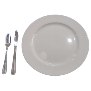 Plato de loza redondo blanco orilla ancha 12 blanco