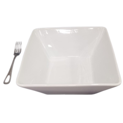 Plato de loza sopero cuadrado blanco 9.2" X 9.2" - 100 onz Plato de loza sopero cuadrado blanco 9.2" X 9.2" - 100 onz