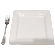 Plato de loza cuadrado blanco 9" Plato de loza cuadrado blanco 9"