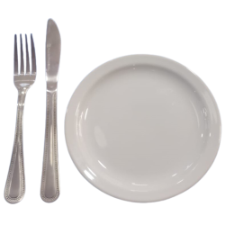 Plato de loza redondo blanco 6.5" blanco 