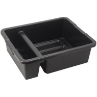 Caja plástica con division para transportar platos de 7 negra