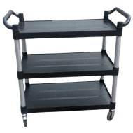 Carrito plástico para servicio Negro 40" X 19" Grande