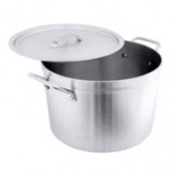 Olla de aluminio de 160 qts con tapadera