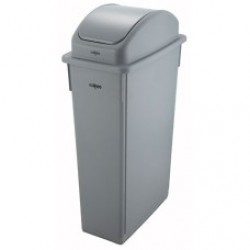 Basurero plástico rectangular 23 GL gris