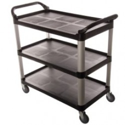 Carrito plástico para servicio negro 33" X 16"