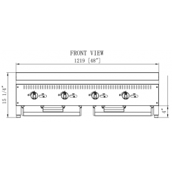 Plancha industrial a gas de 48" ( 122 cm )