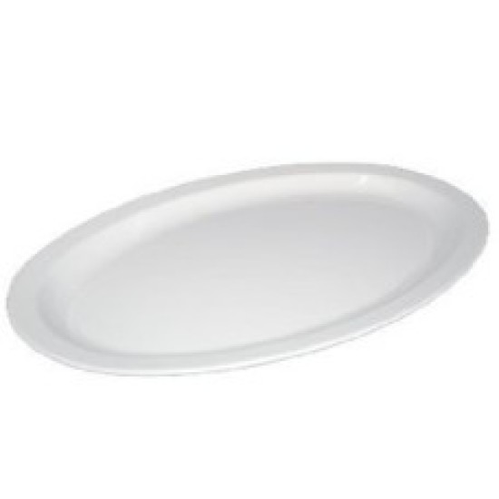 Plato de melamina ovalado de 11 ½ blanco